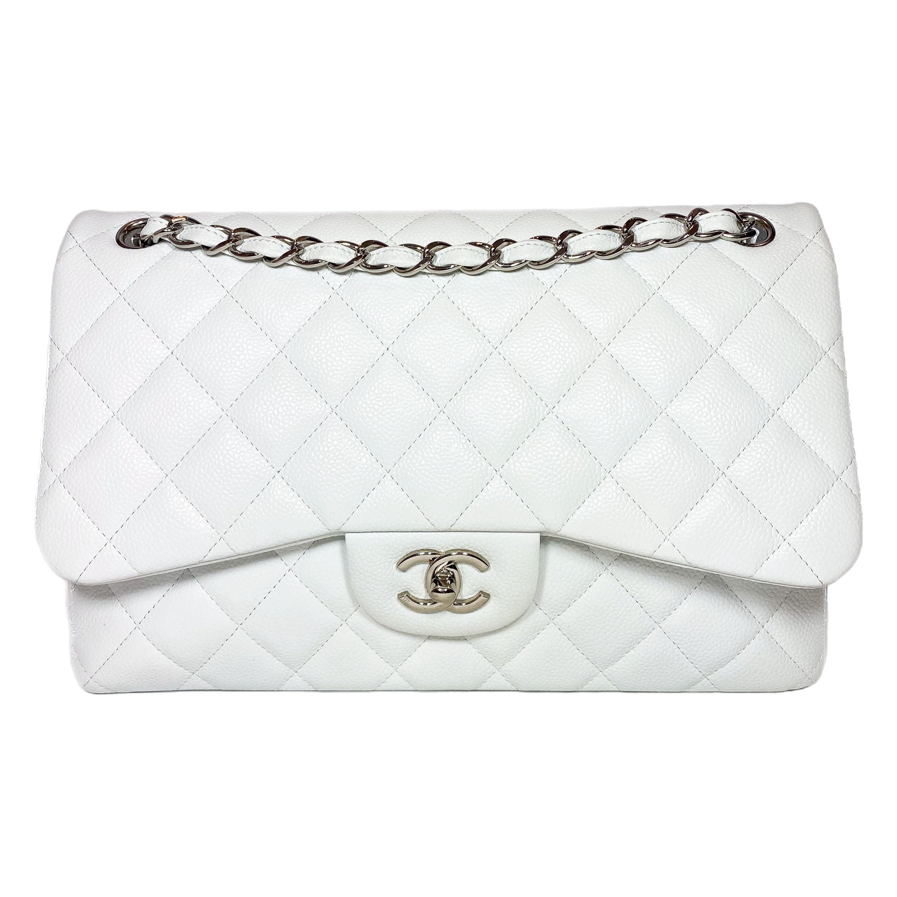 Chanel White Jumbo Double Flap Bag