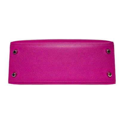 Hermes Kelly 25 Rose Pourpre Epsom Palladium Hardware
