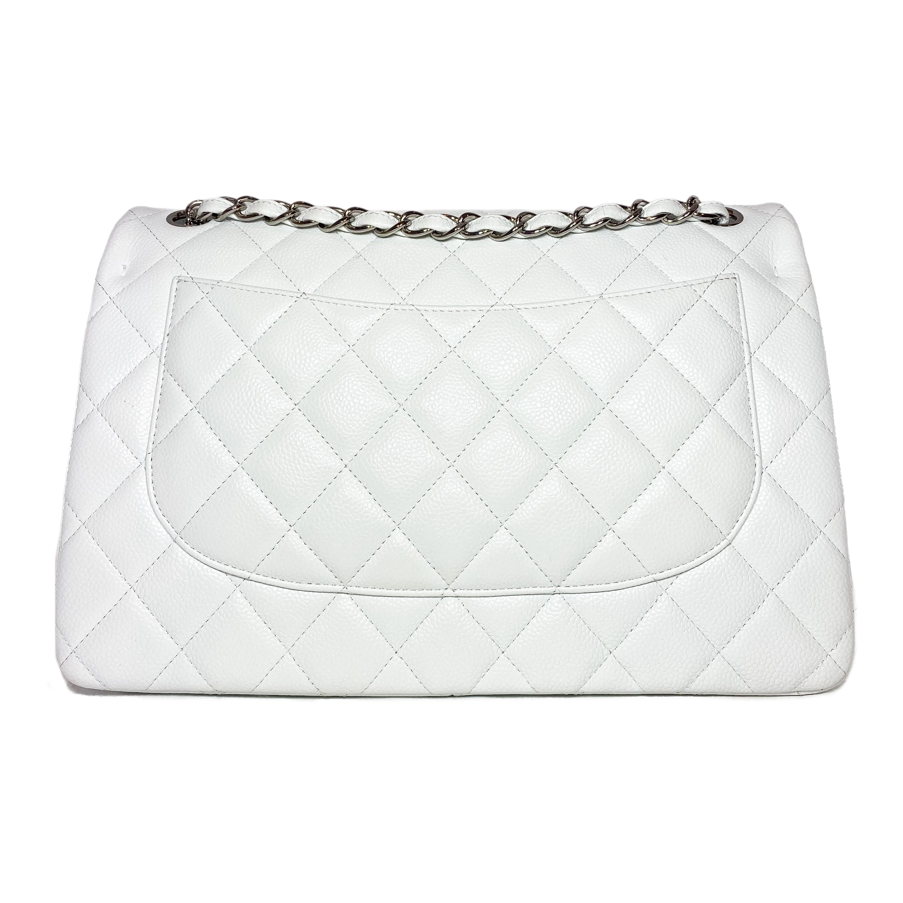 Chanel White Jumbo Double Flap Bag