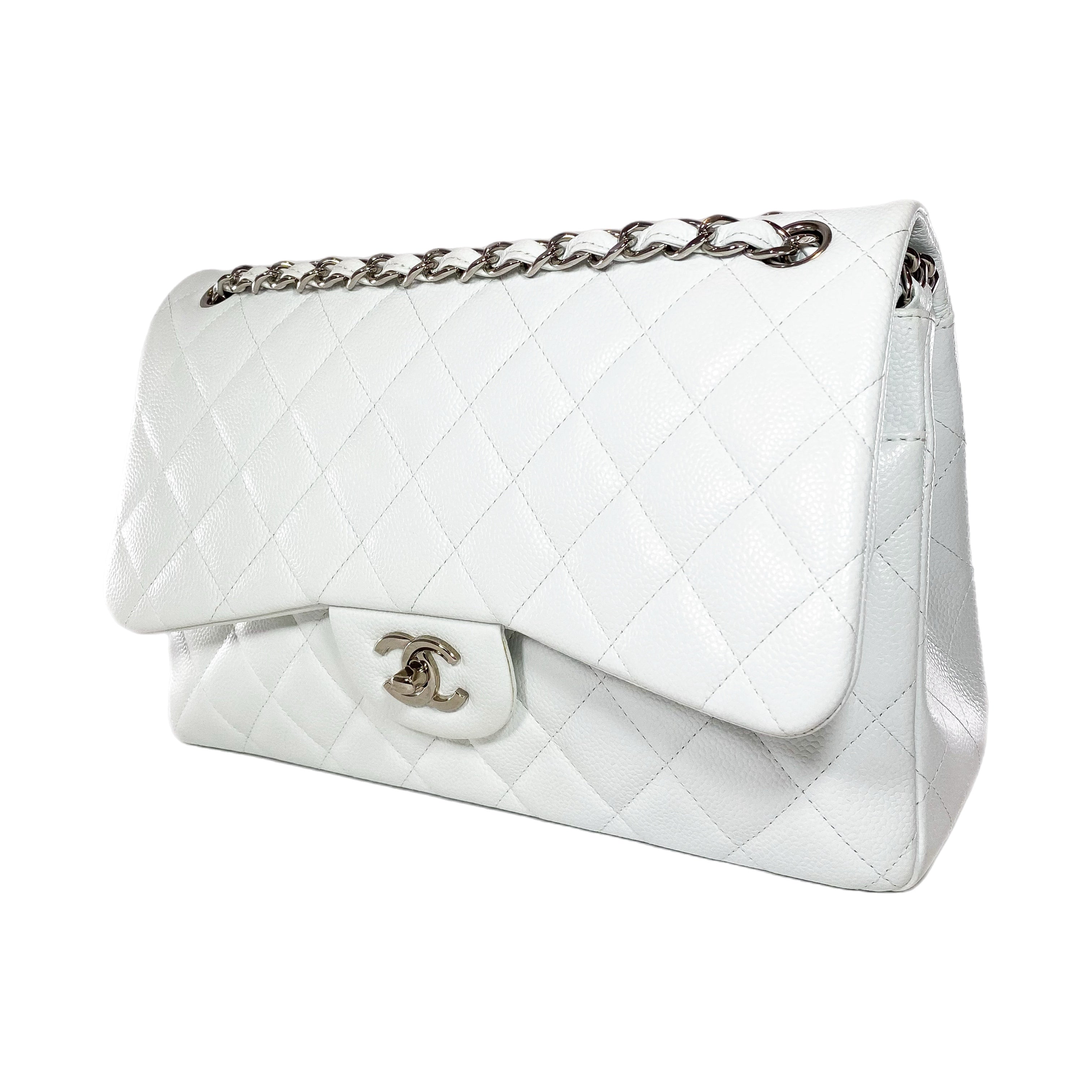 Chanel White Jumbo Double Flap Bag