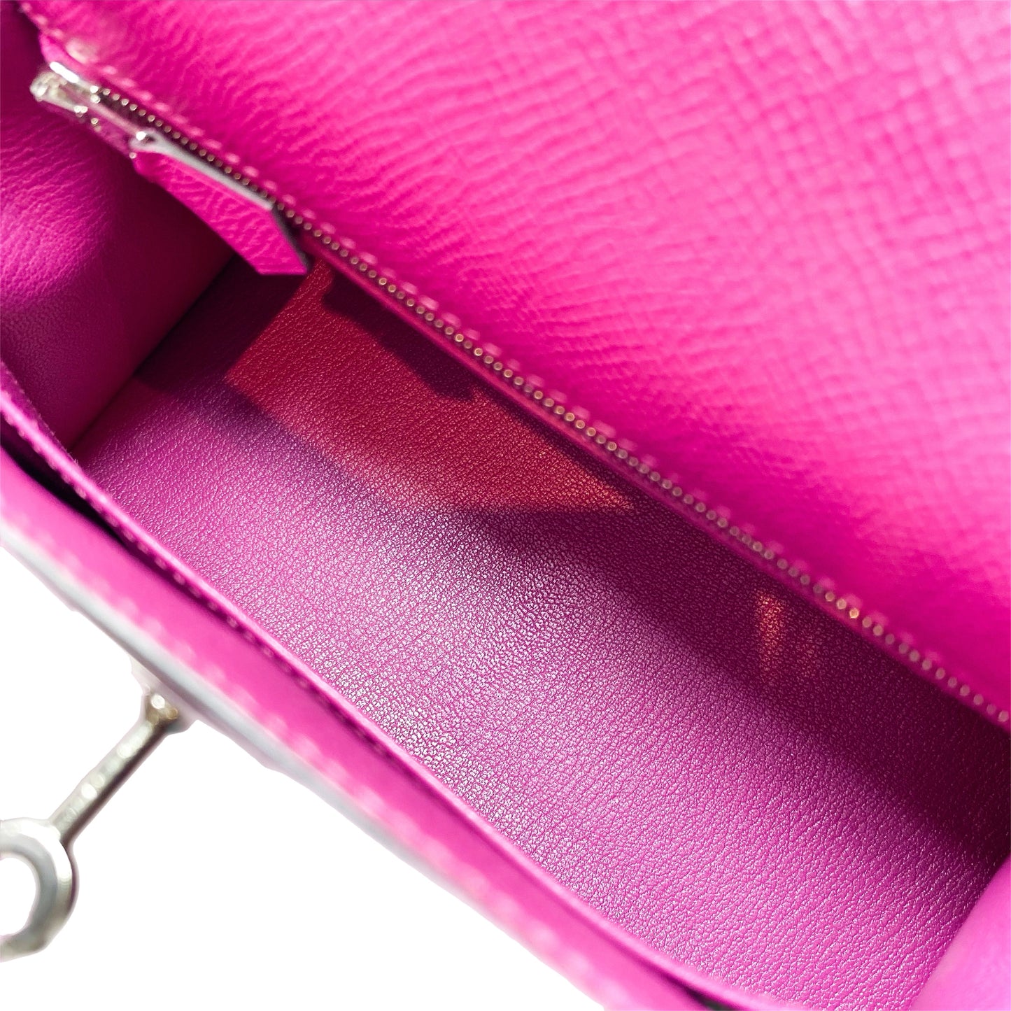 Hermes Kelly 25 Rose Pourpre Epsom Palladium Hardware