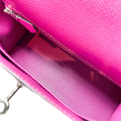 Hermes Kelly 25 Rose Pourpre Epsom Palladium Hardware