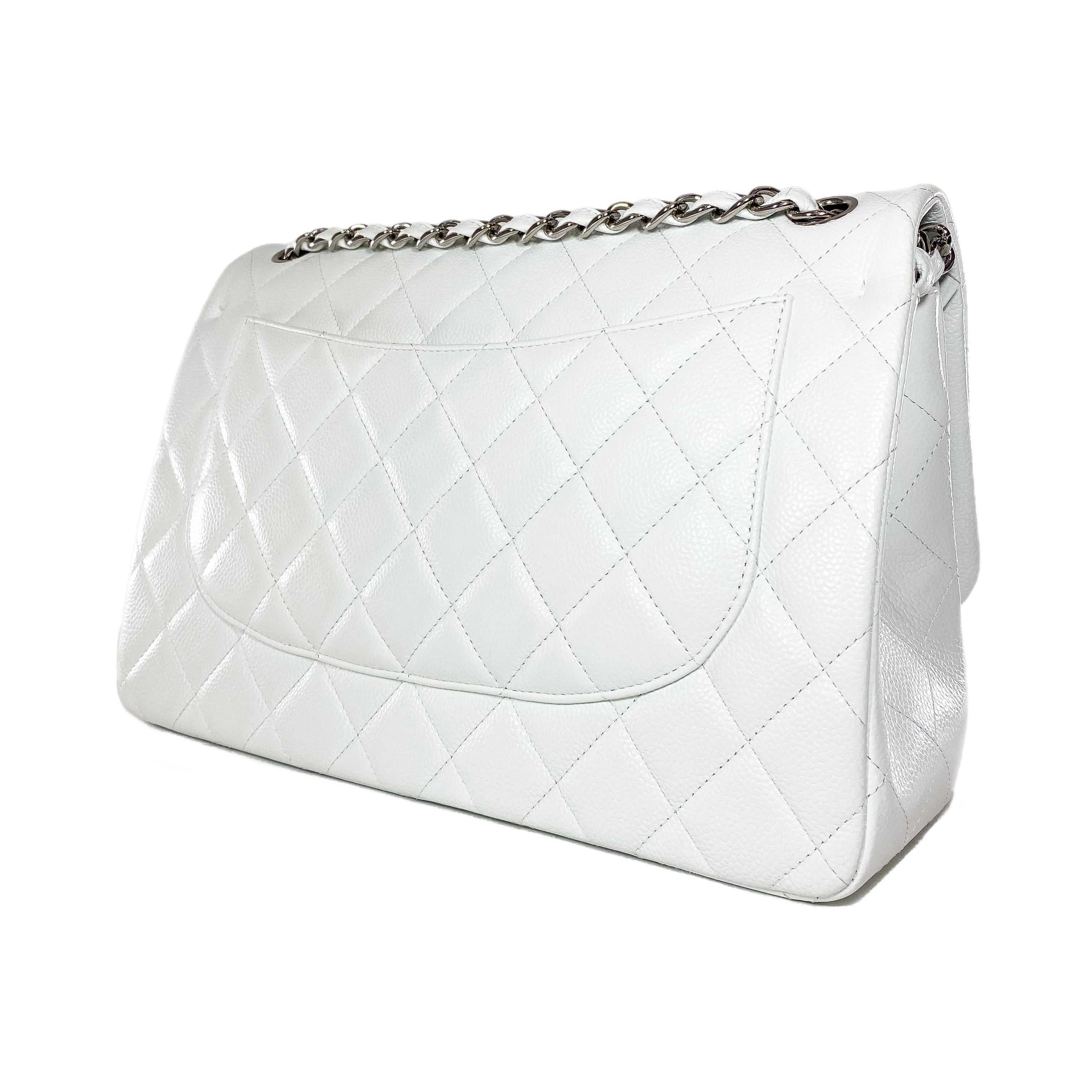 Chanel White Jumbo Double Flap Bag