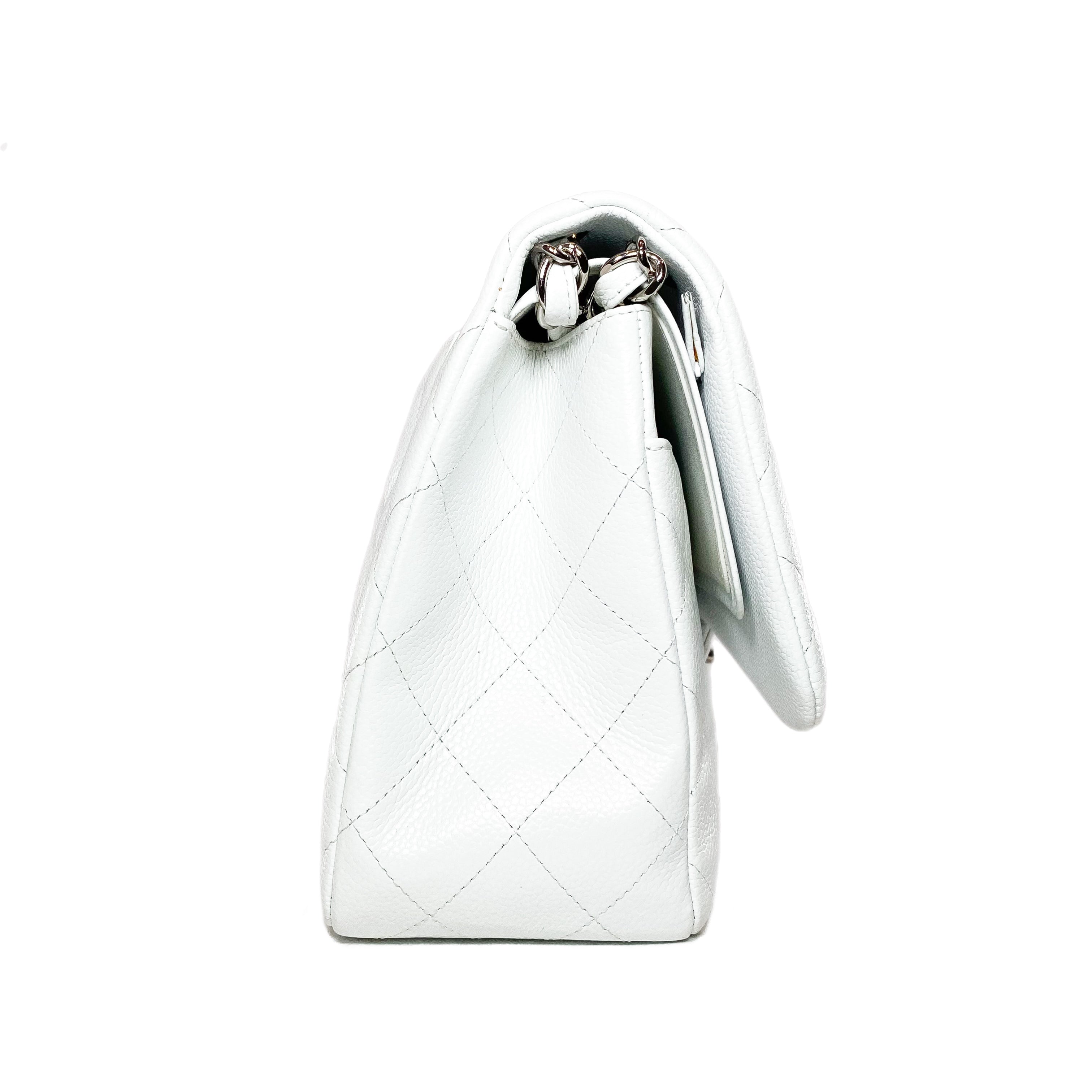 Chanel White Jumbo Double Flap Bag