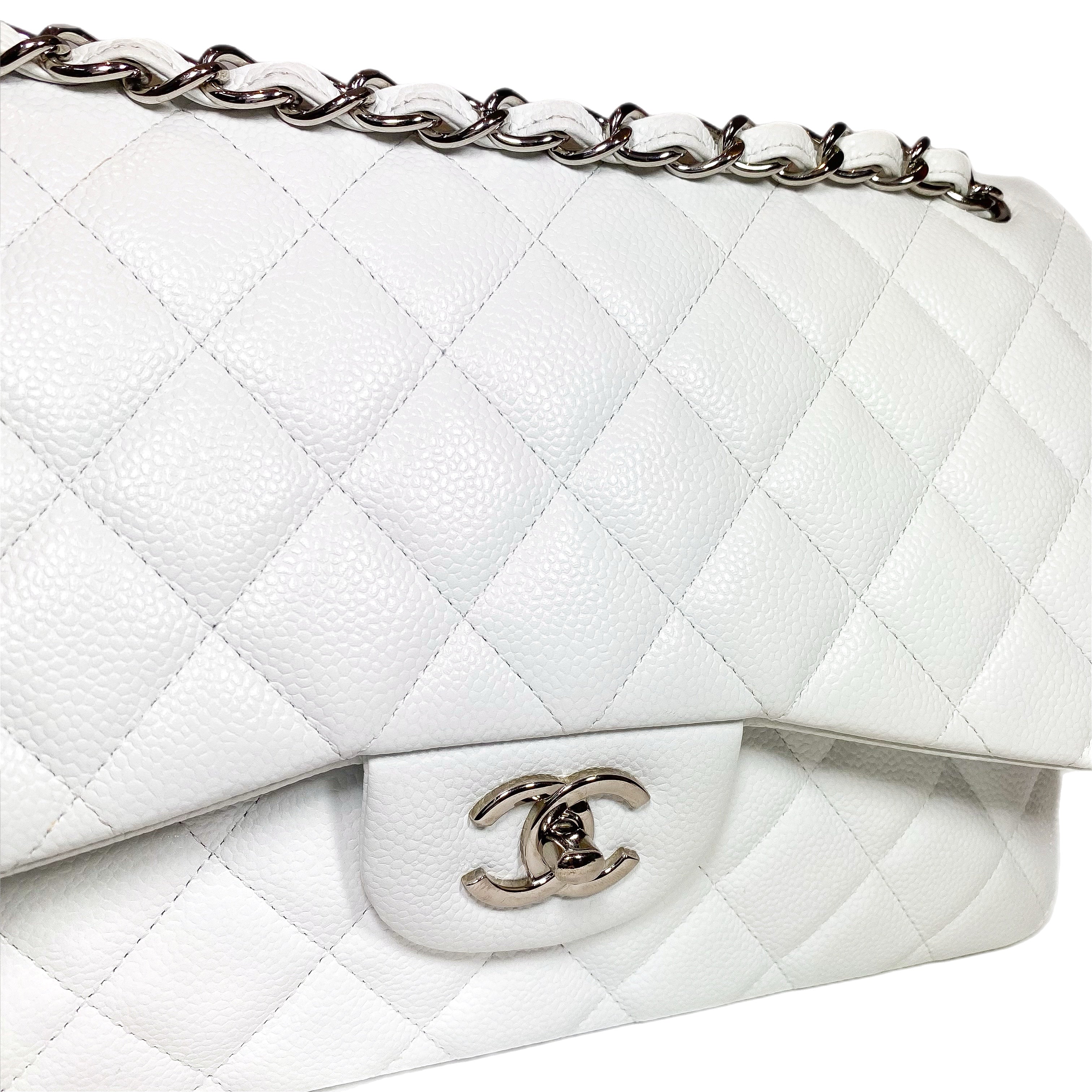 Chanel White Jumbo Double Flap Bag