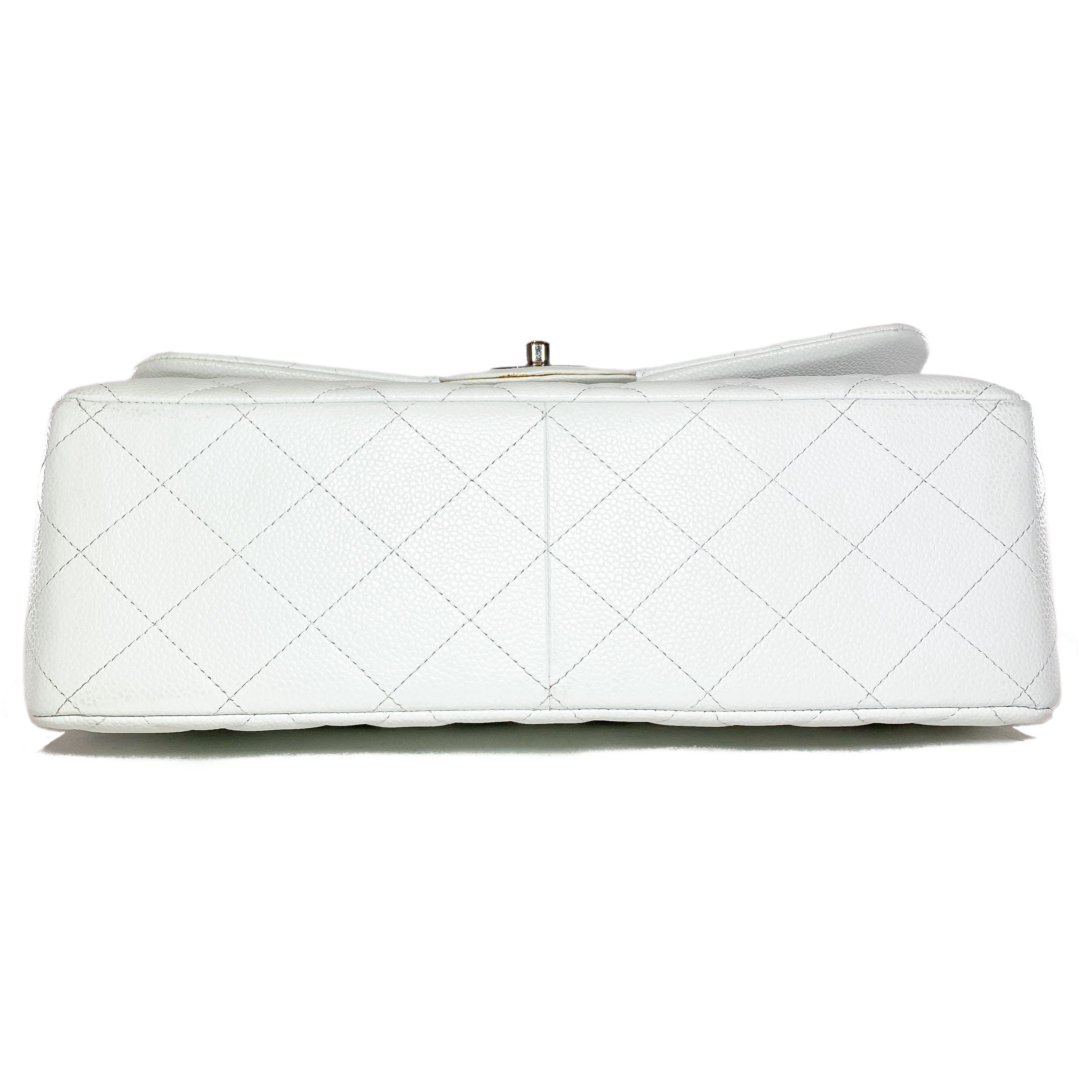 Chanel White Jumbo Double Flap Bag