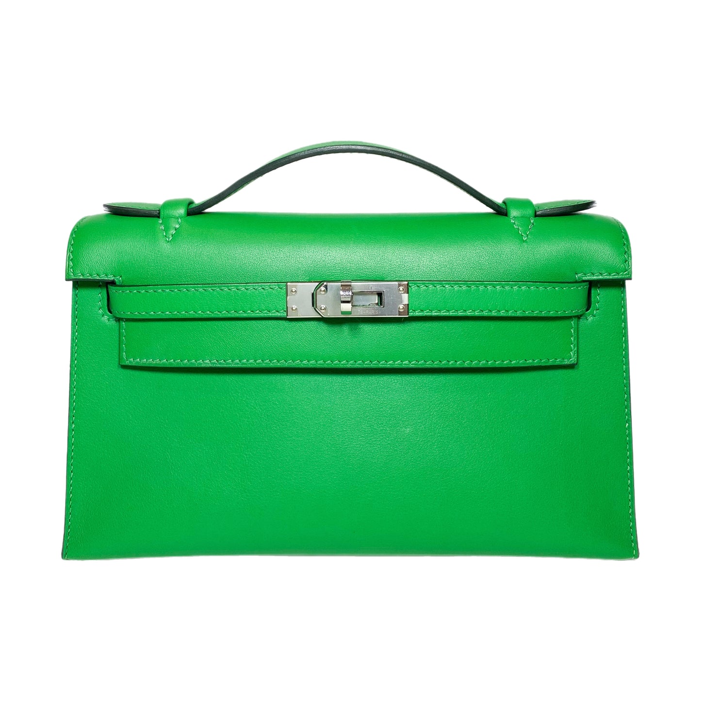 Hermes Kelly Pochette Bamboo Swift Palladium Hardware