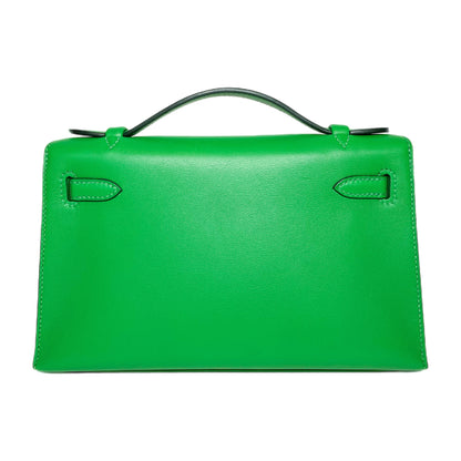 Hermes Kelly Pochette Bamboo Swift Palladium Hardware