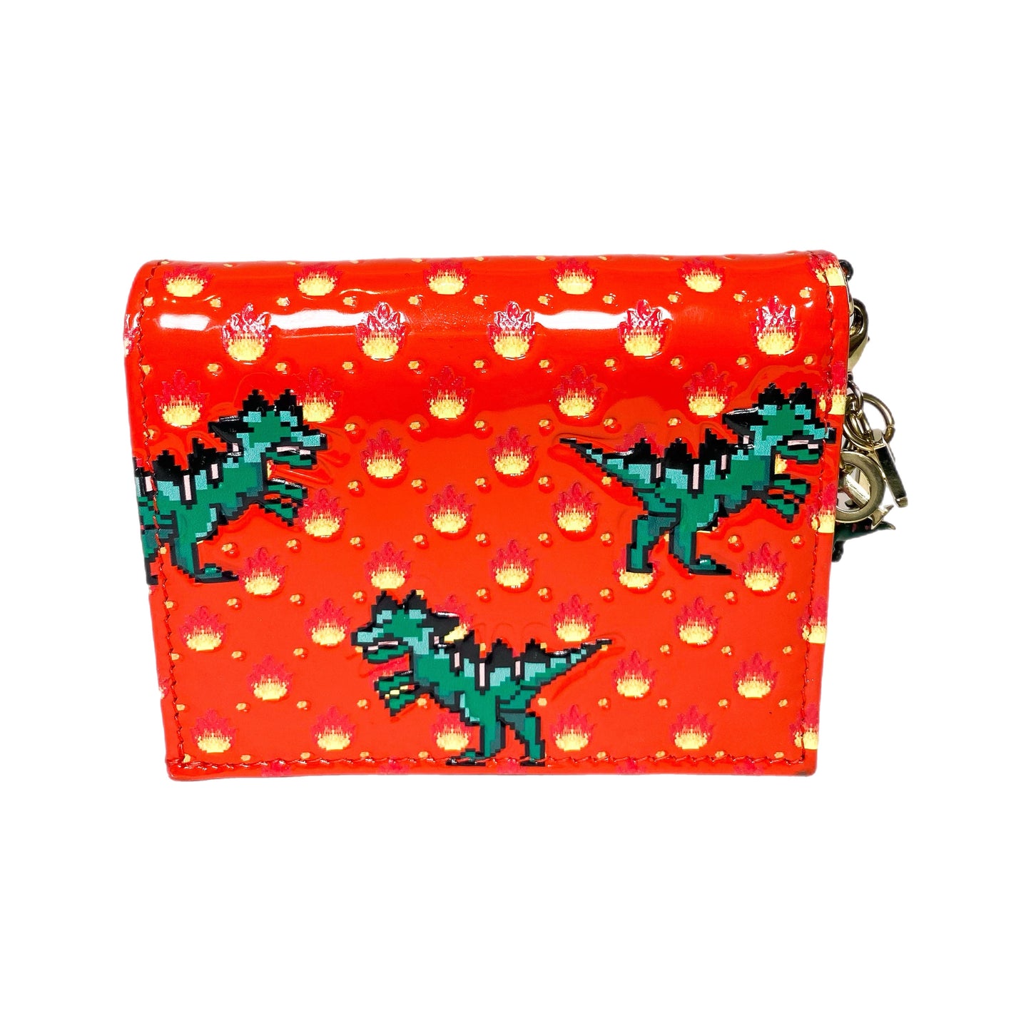 Dior Red Green Dino Print Wallet