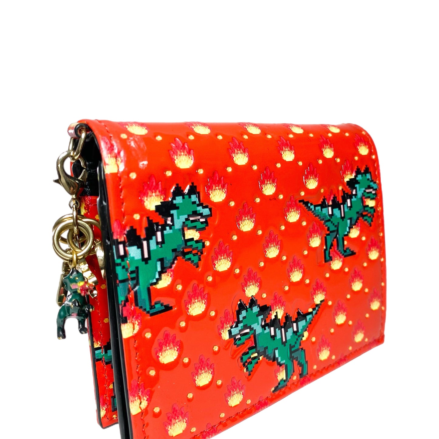 Dior Red Green Dino Print Wallet