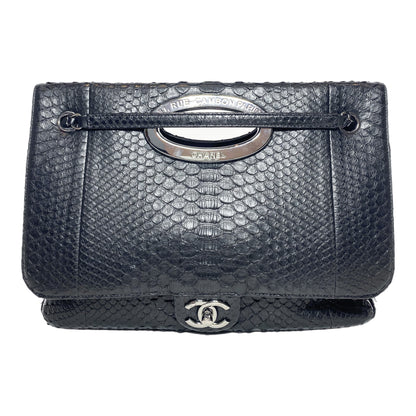 Chanel Black Snakeskin Rue 31 Cambon Maxi Flap