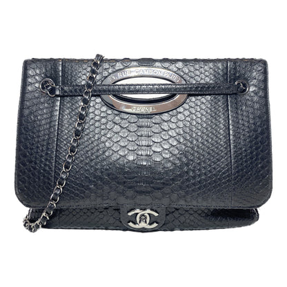 Chanel Black Snakeskin Rue 31 Cambon Maxi Flap
