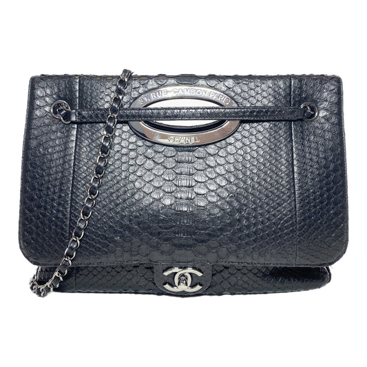 Chanel Black Snakeskin Rue 31 Cambon Maxi Flap
