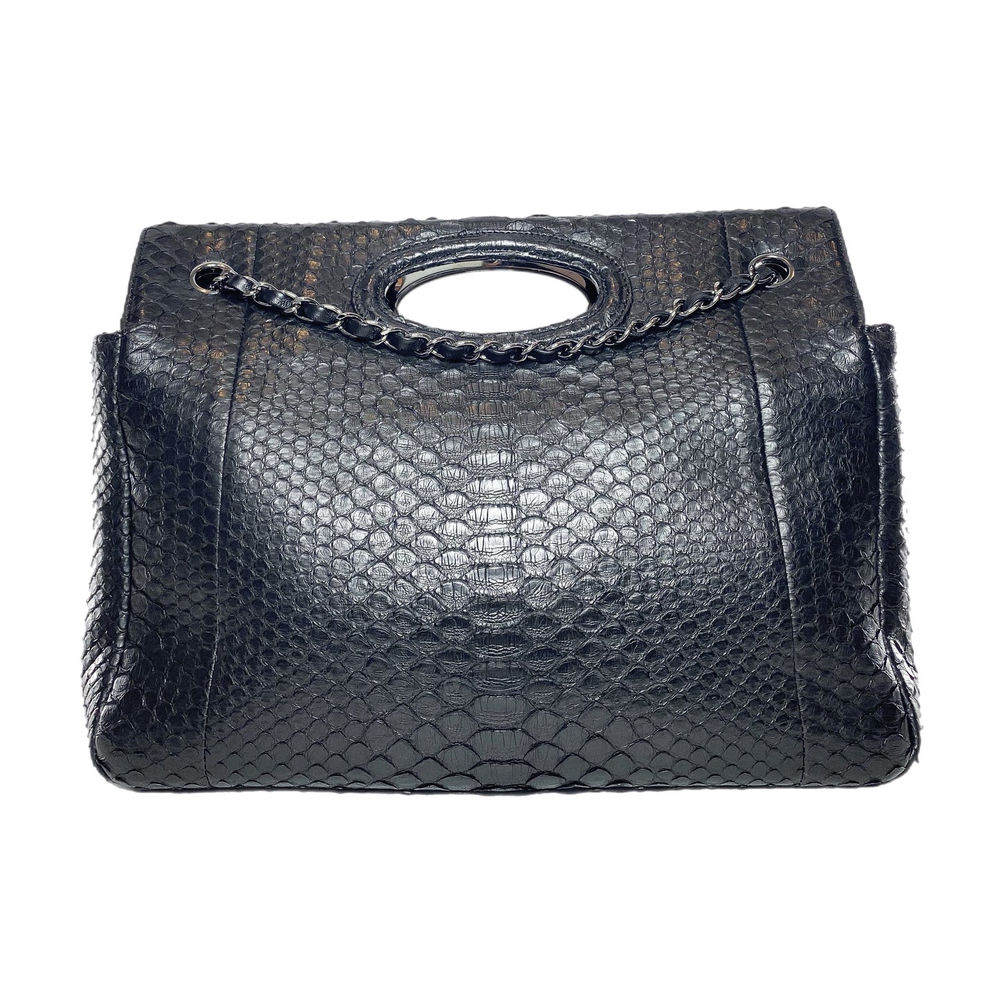 Chanel Black Snakeskin Rue 31 Cambon Maxi Flap