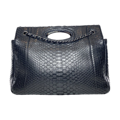 Chanel Black Snakeskin Rue 31 Cambon Maxi Flap