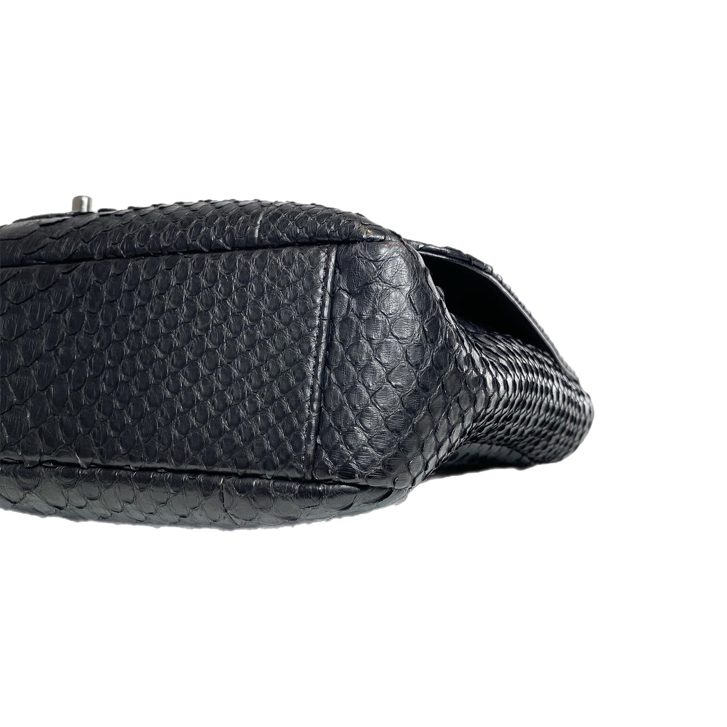 Chanel Black Snakeskin Rue 31 Cambon Maxi Flap