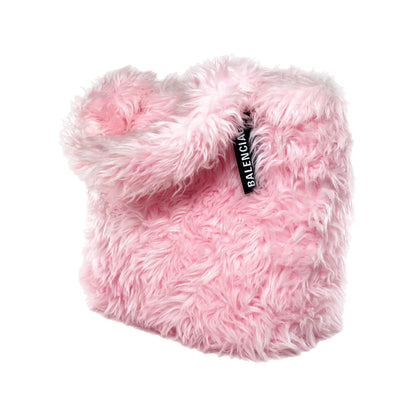 Balenciaga XXS Pink Faux Fur Everyday Tote