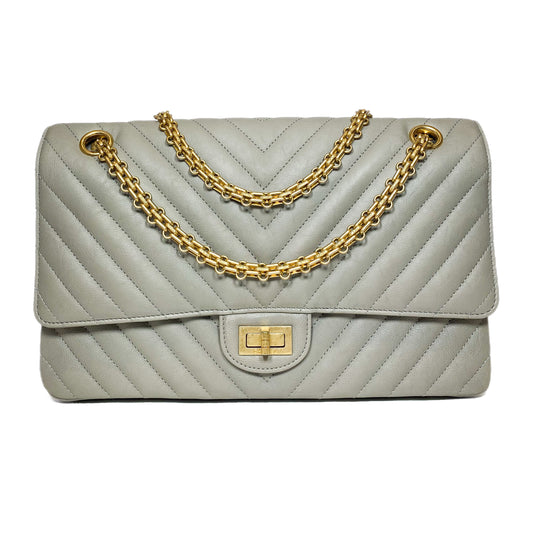 Chanel Grey Reissue Chevron Flap Bag