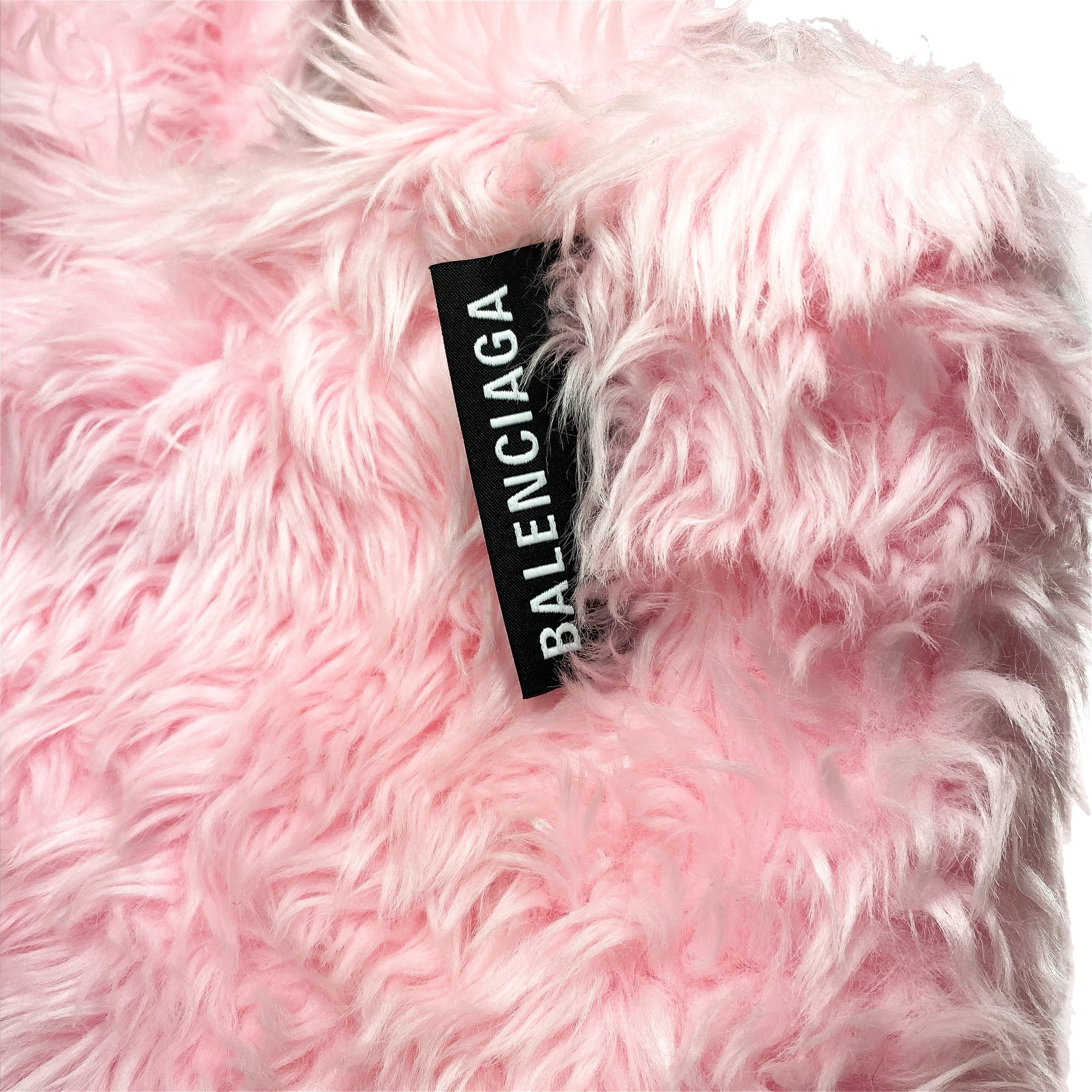 Balenciaga XXS Pink Faux Fur Everyday Tote