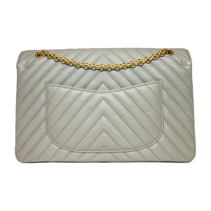 Chanel Grey Reissue Chevron Flap Bag