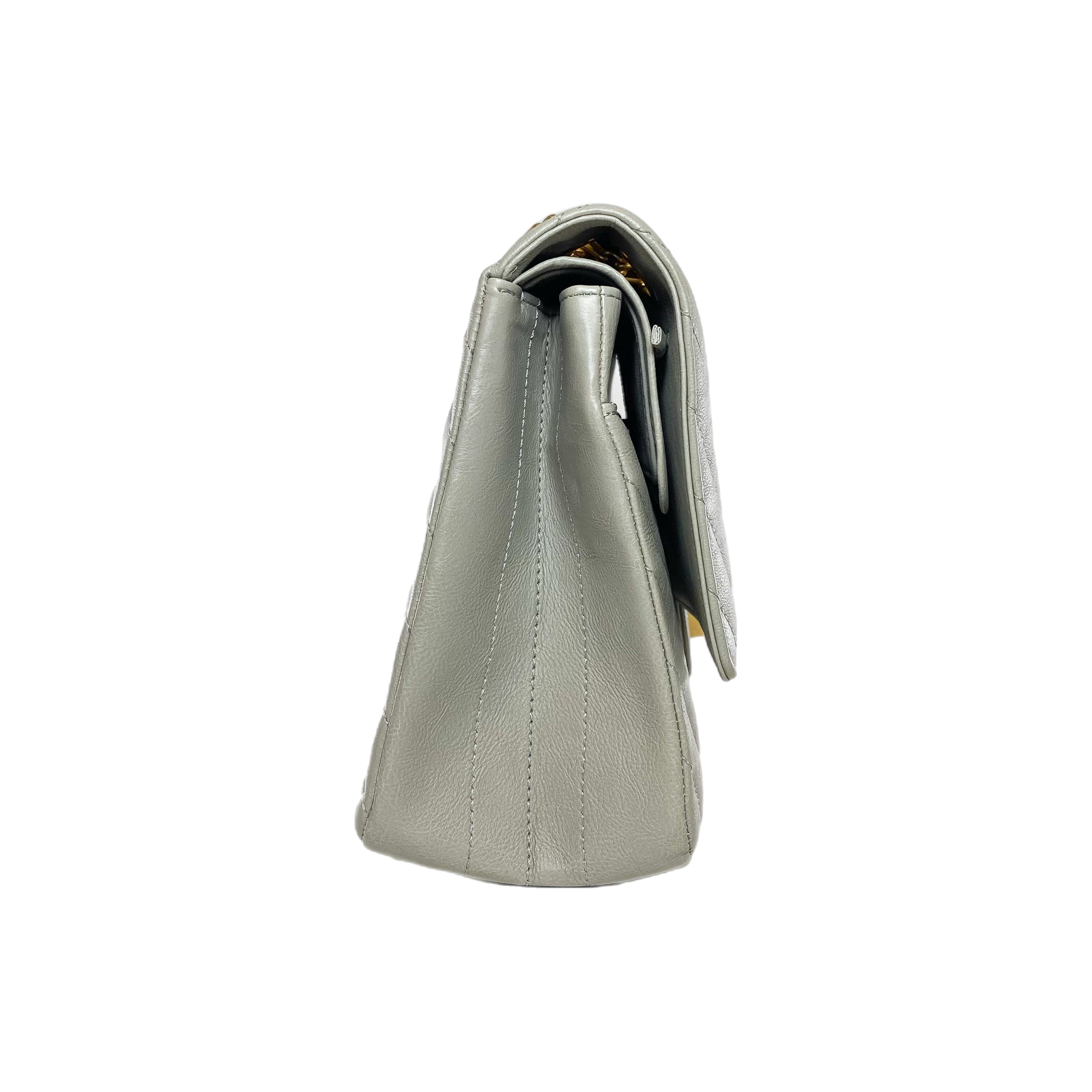Chanel Grey Reissue Chevron Flap Bag