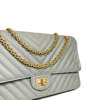 Chanel Grey Reissue Chevron Flap Bag