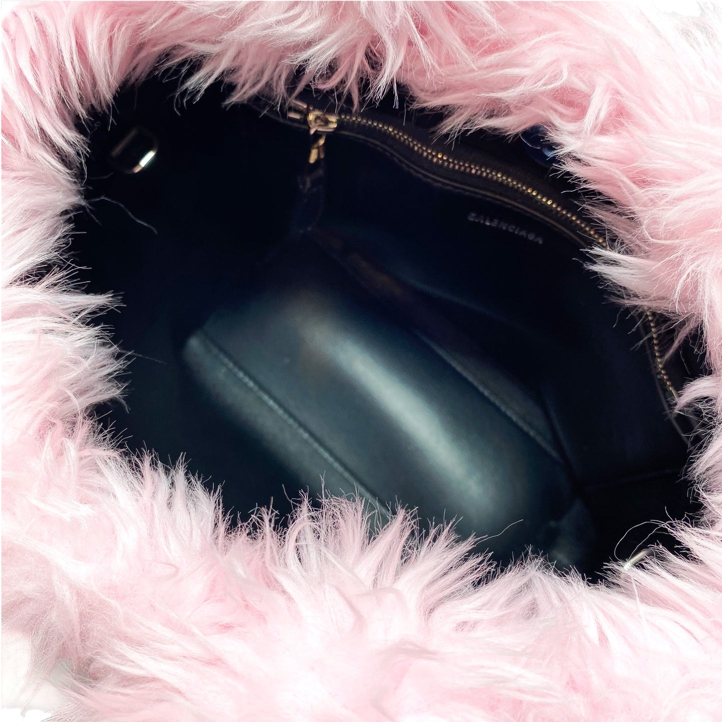 Balenciaga XXS Pink Faux Fur Everyday Tote