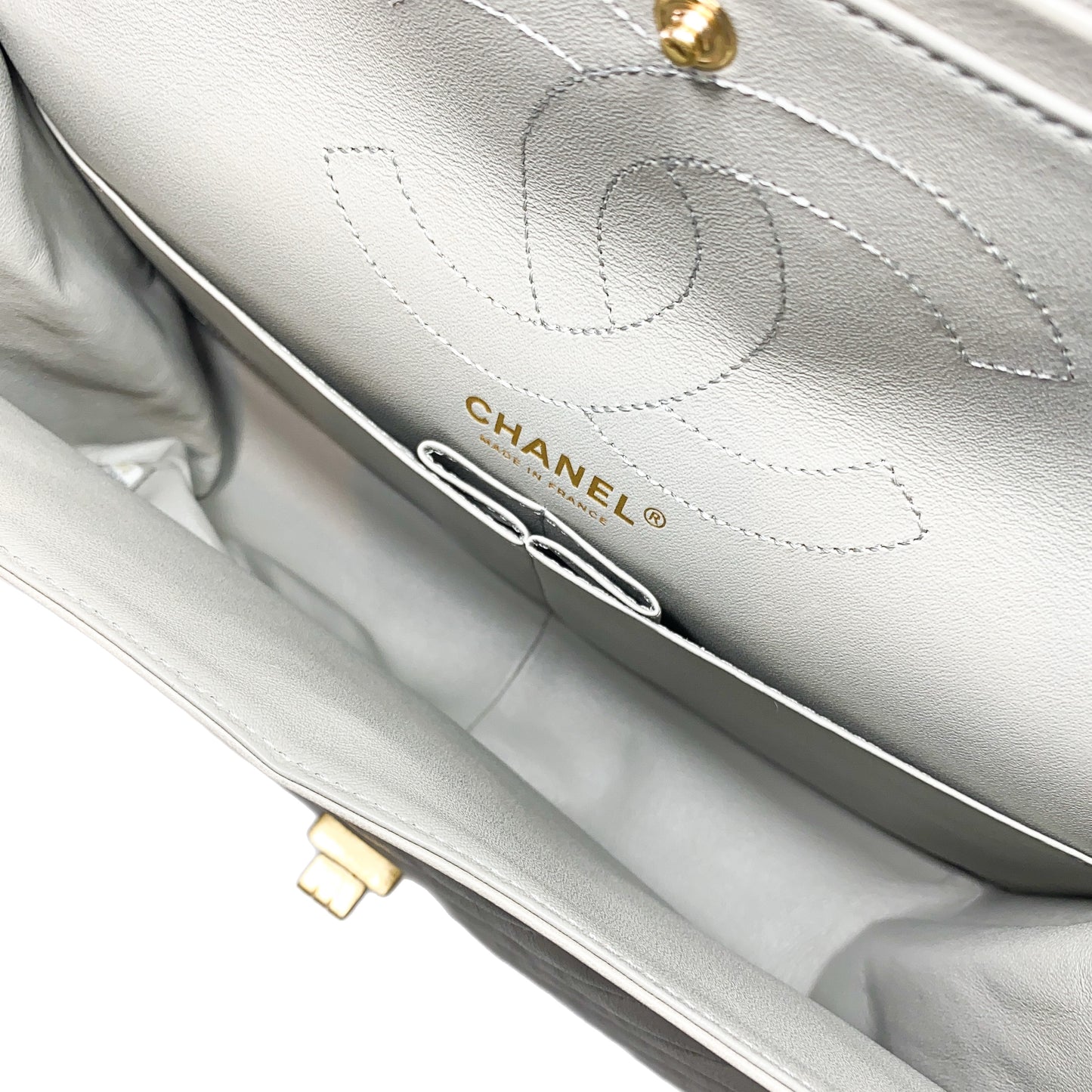 Chanel Grey Reissue Chevron Flap Bag