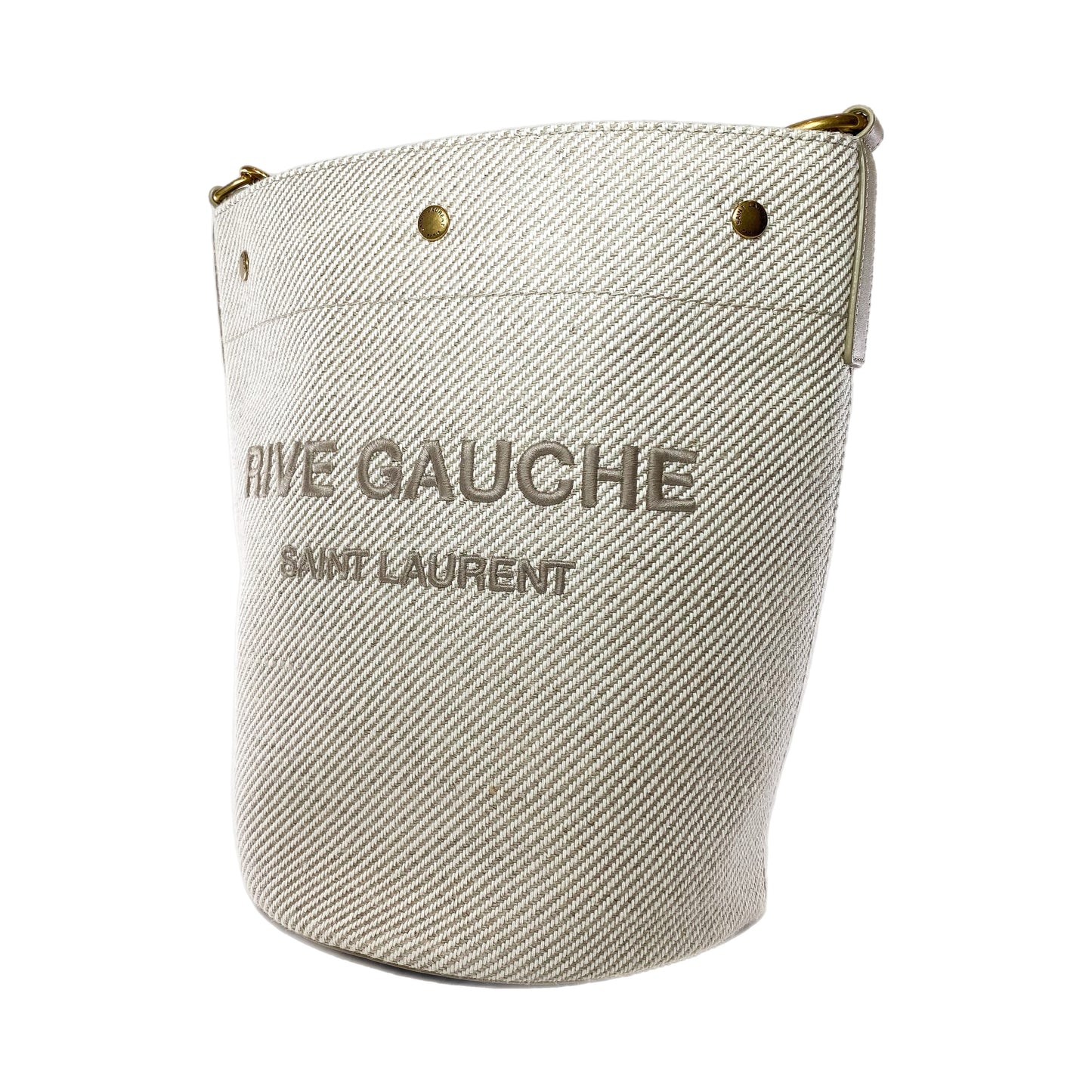 Saint Laurent Beige Canvas Bucket Bag
