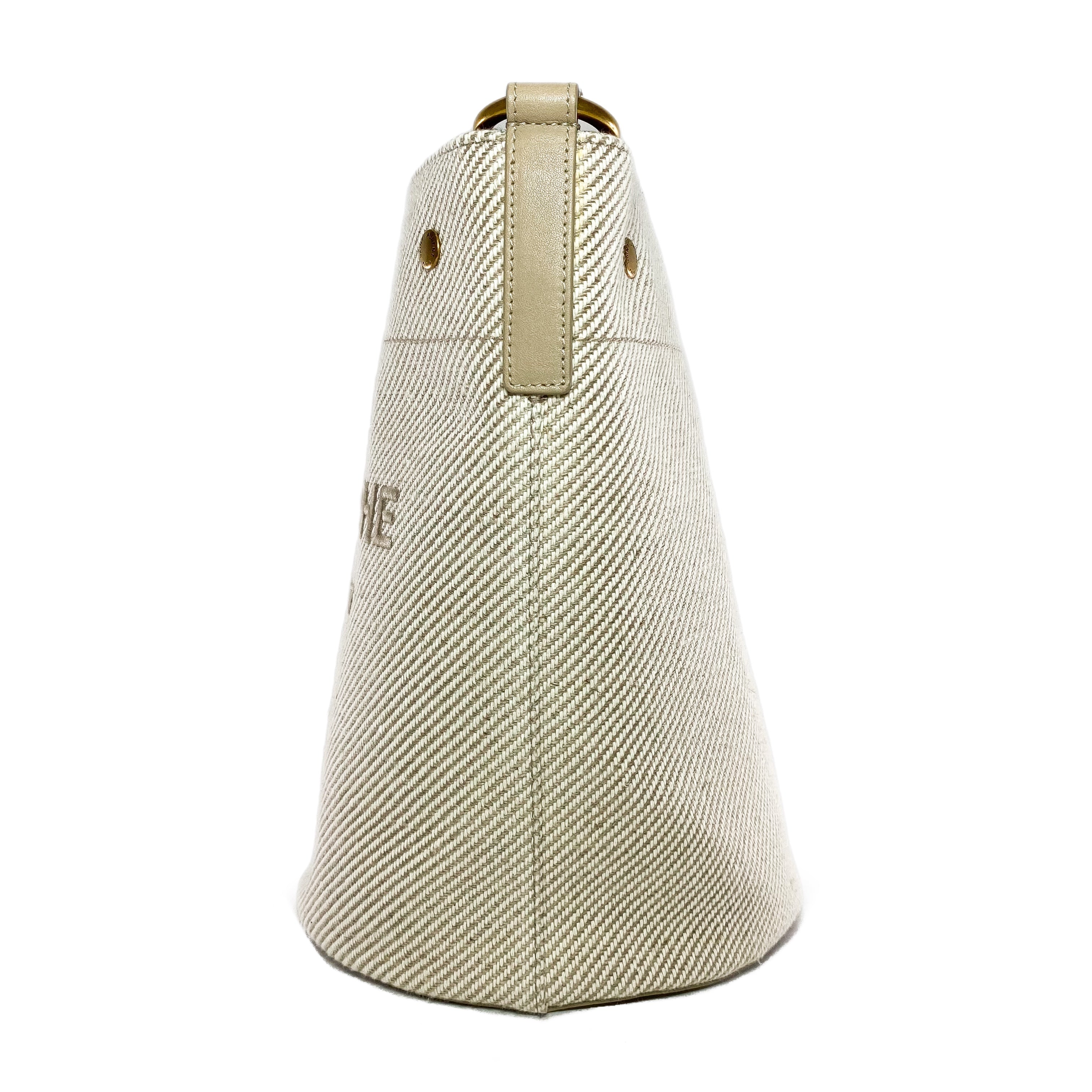 Saint Laurent Beige Canvas Bucket Bag