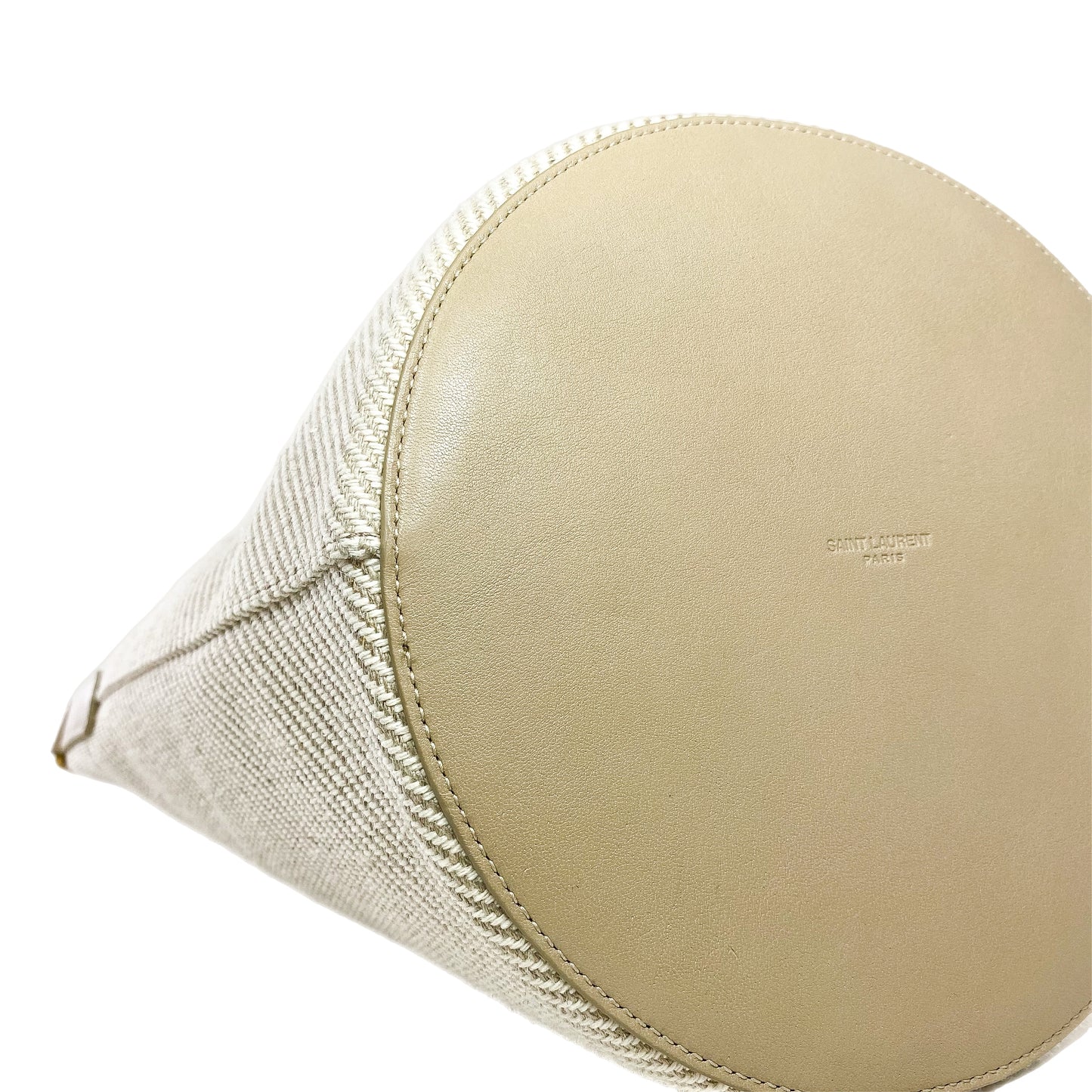 Saint Laurent Beige Canvas Bucket Bag