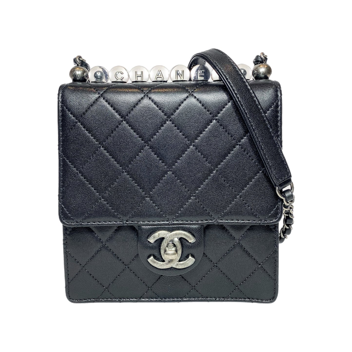 Chanel Black Chic Pearls Crossbody