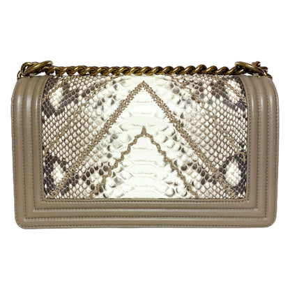 Chanel Taupe Python Old Medium Boy Bag
