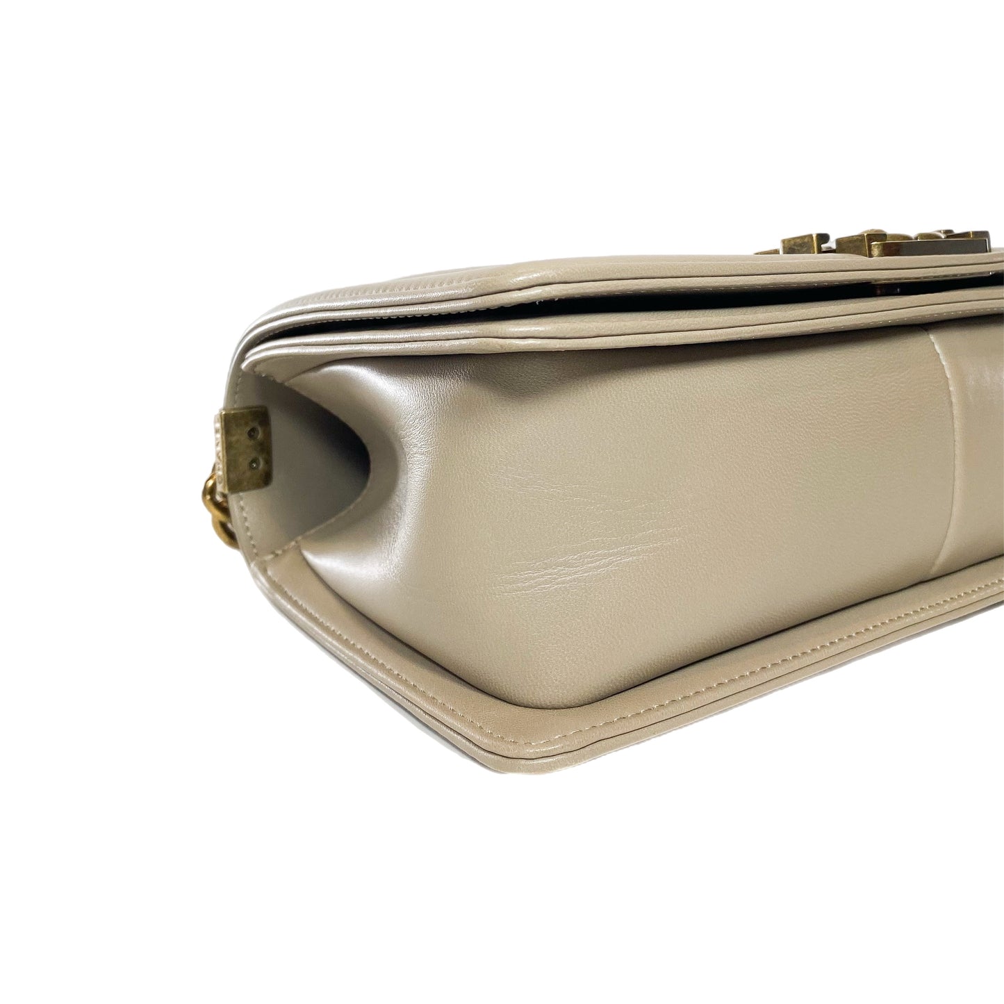 Chanel Taupe Python Old Medium Boy Bag