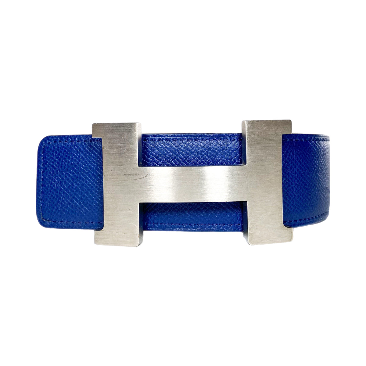Hermès reversible, swift, Epsom H belt, blue sapphire Hermes Bleu Saphir/Noir Epsom and Swift Leather Quizz H  main image 3