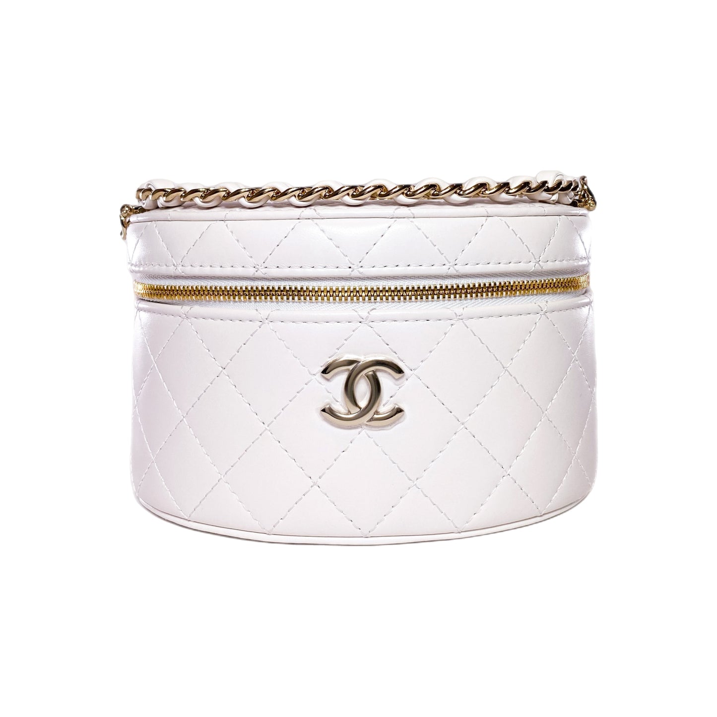Chanel Light Pink Shell Round Vanity