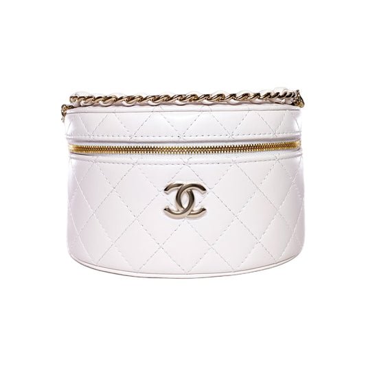 Chanel Light Pink Shell Round Vanity