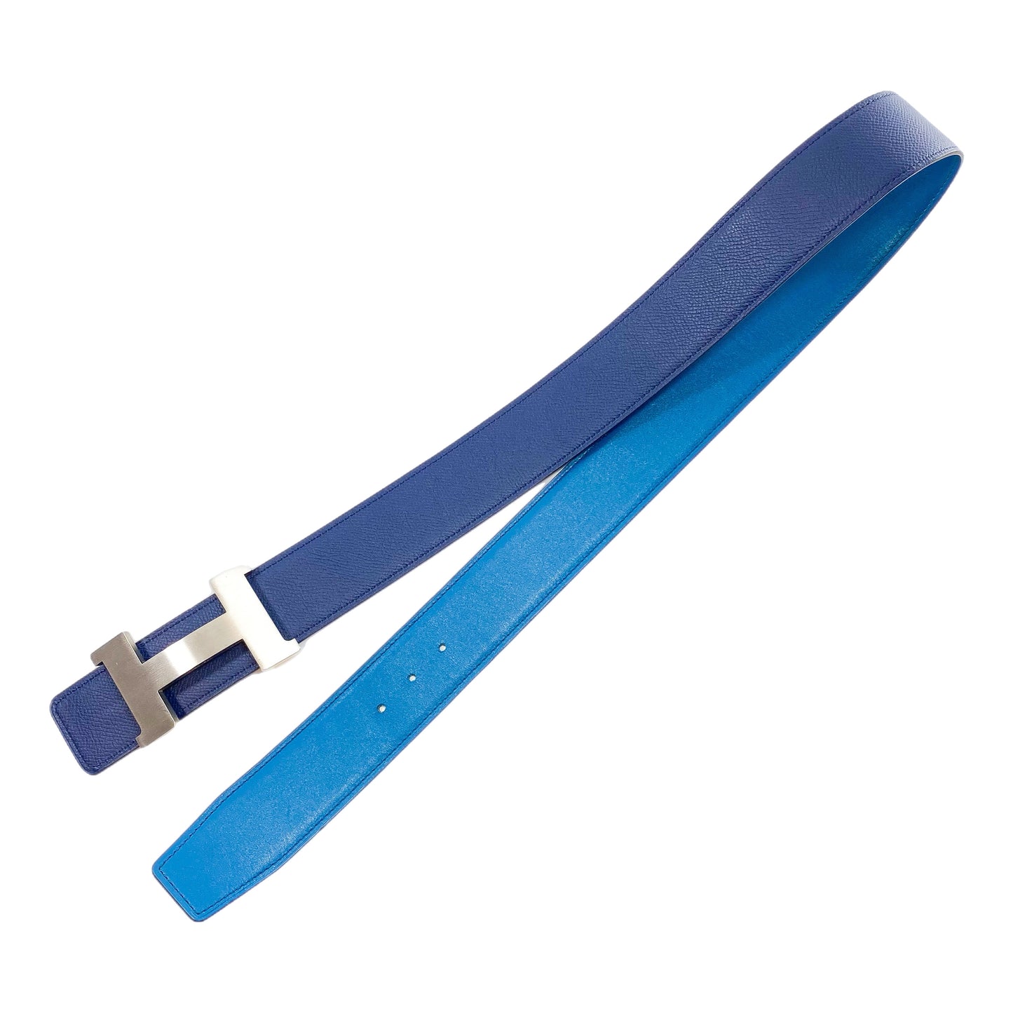 Hermes Bleu Izmir Bleu Sapphire Reversible Belt