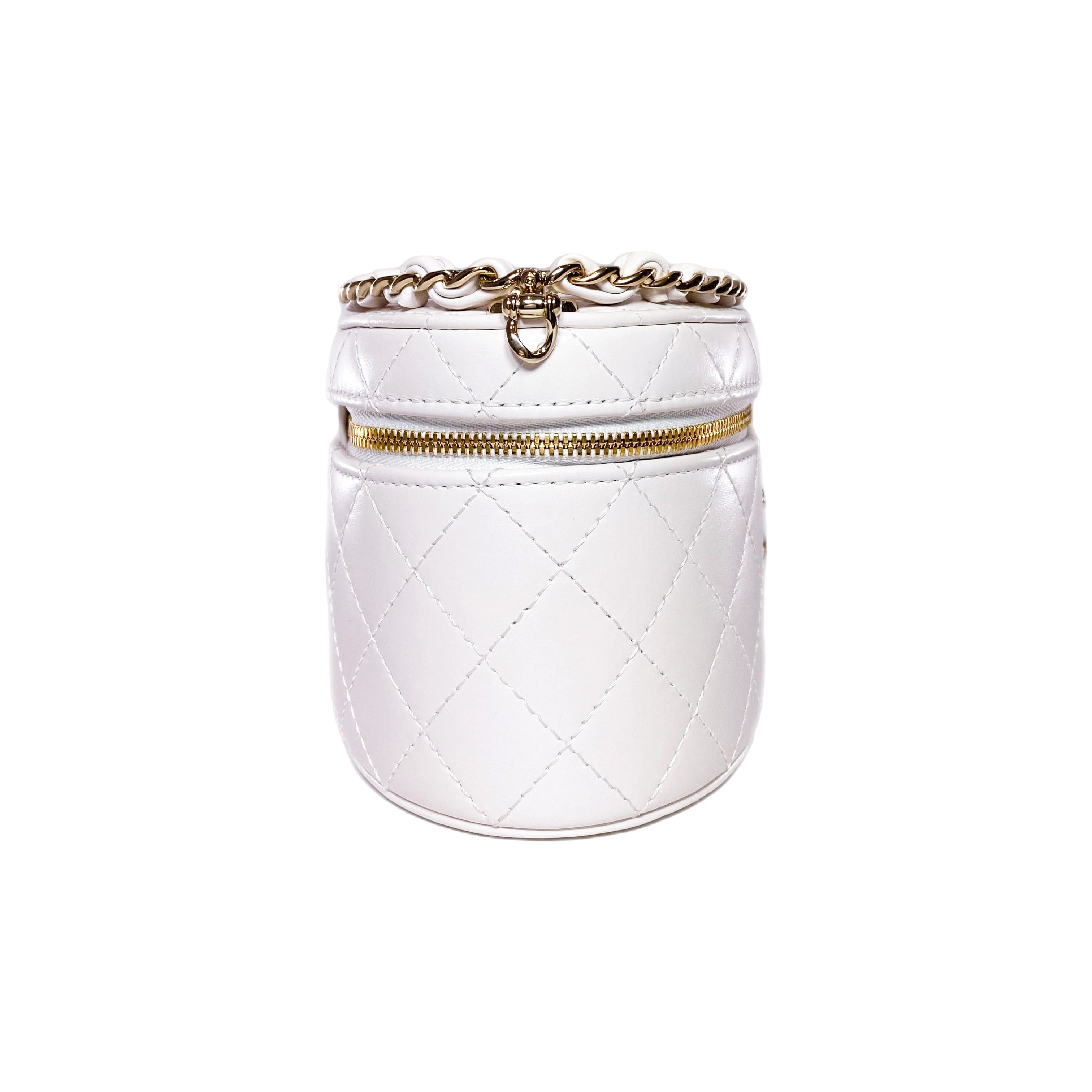 Chanel Light Pink Shell Round Vanity