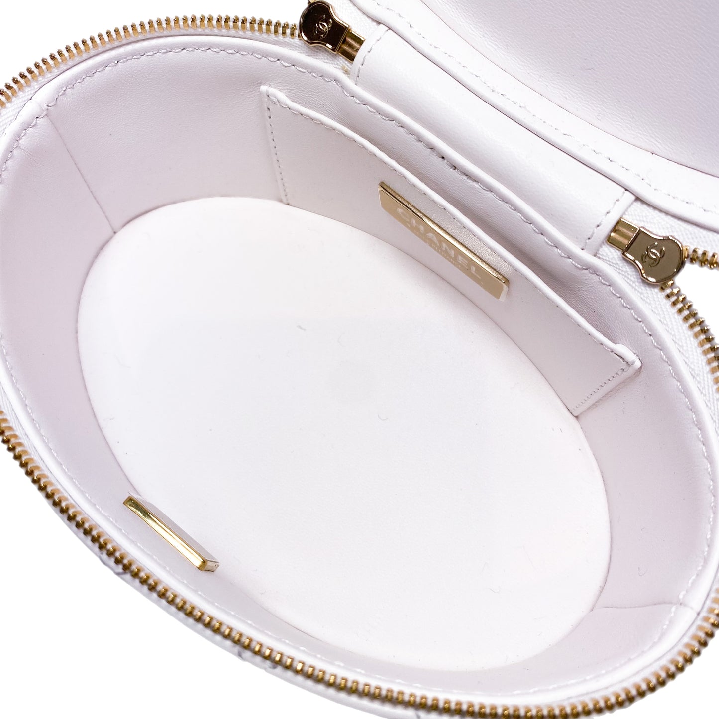 Chanel Light Pink Shell Round Vanity