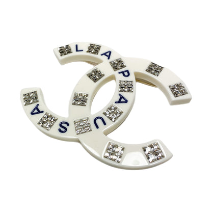 Chanel White La Pausa Crystal Brooch