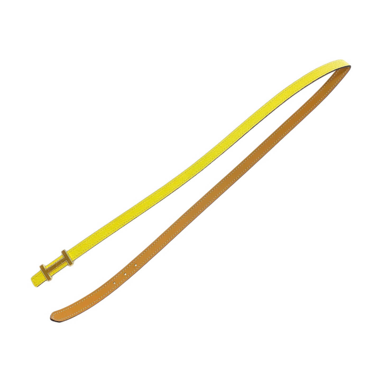 Hermes Lime Sesame Mini Constance Reversible Belt