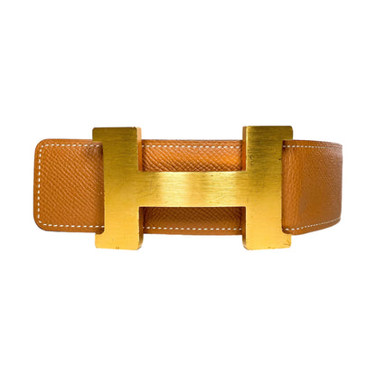 Hermes Gold Orange Reversible Belt