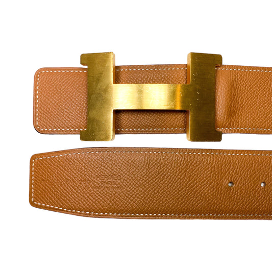 Hermes Gold Orange Reversible Belt