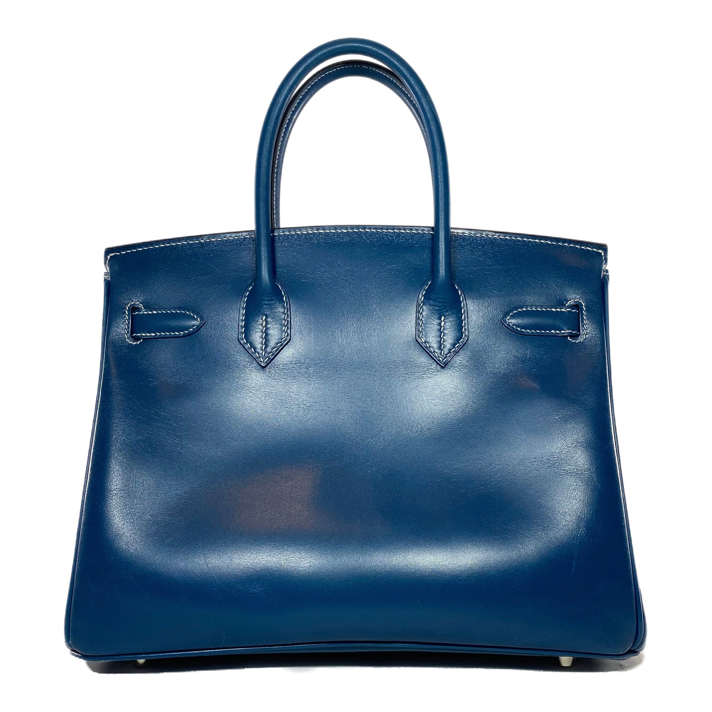 Hermes Birkin 30 Blue Thalassa Box Palladium Hardware