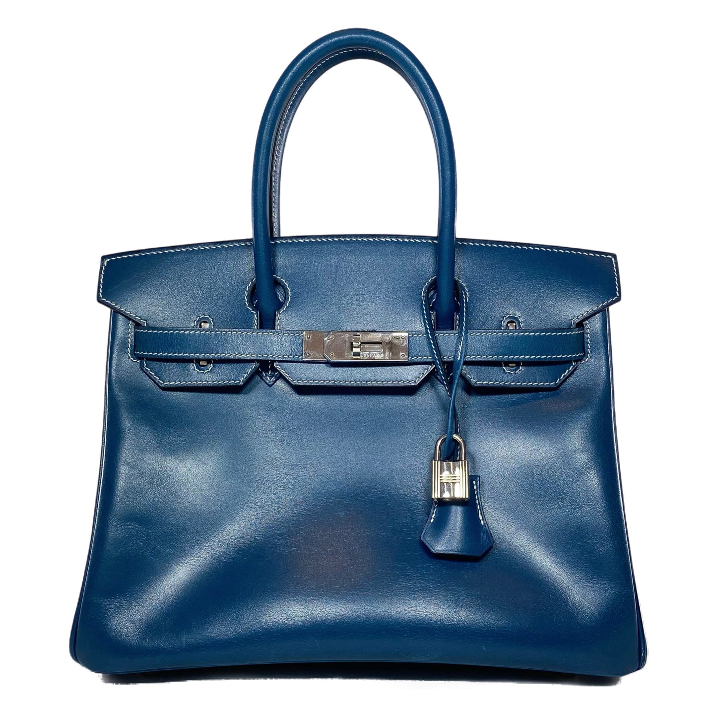 Hermes Birkin 30 Blue Thalassa Box Palladium Hardware