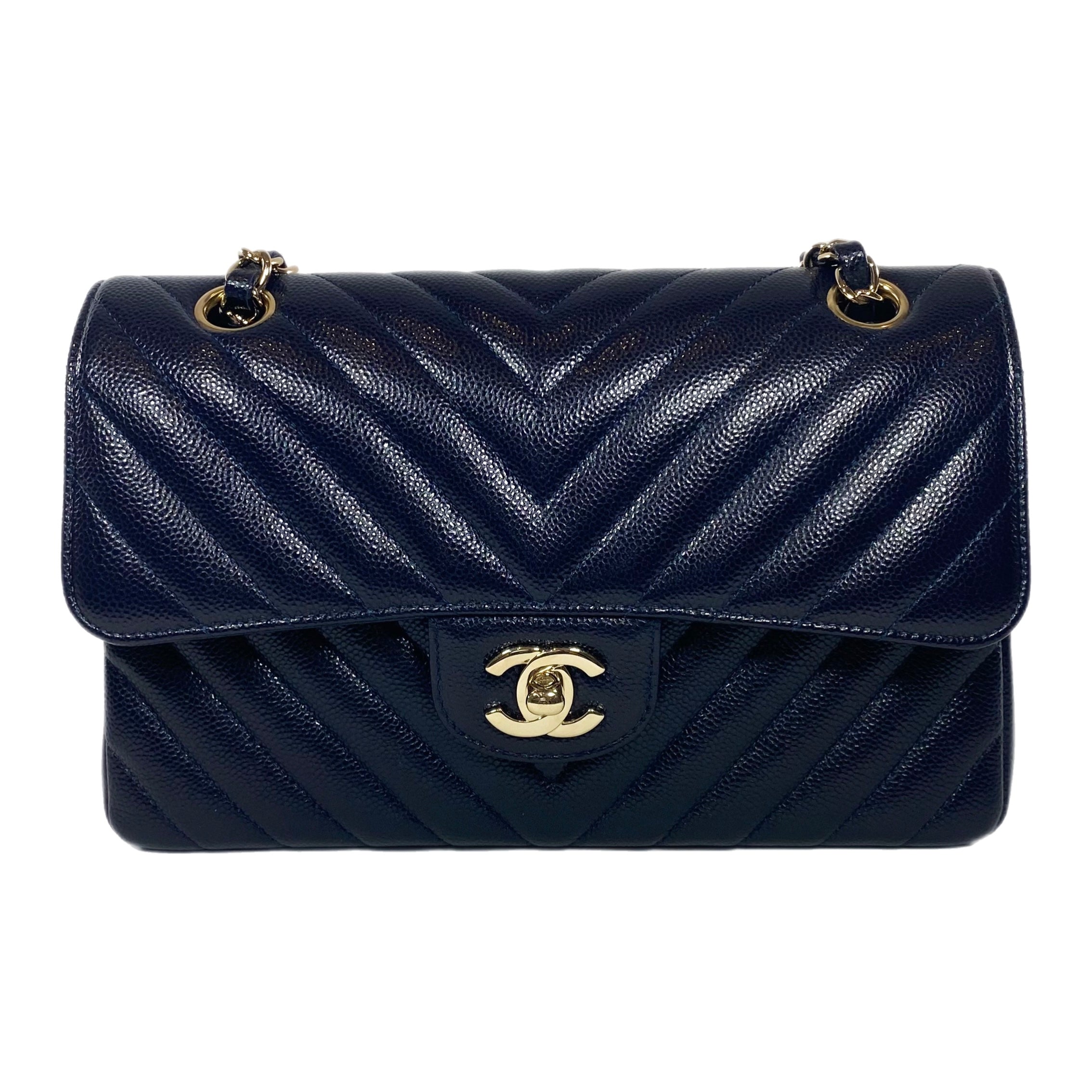 blue chanel mini flap caviar