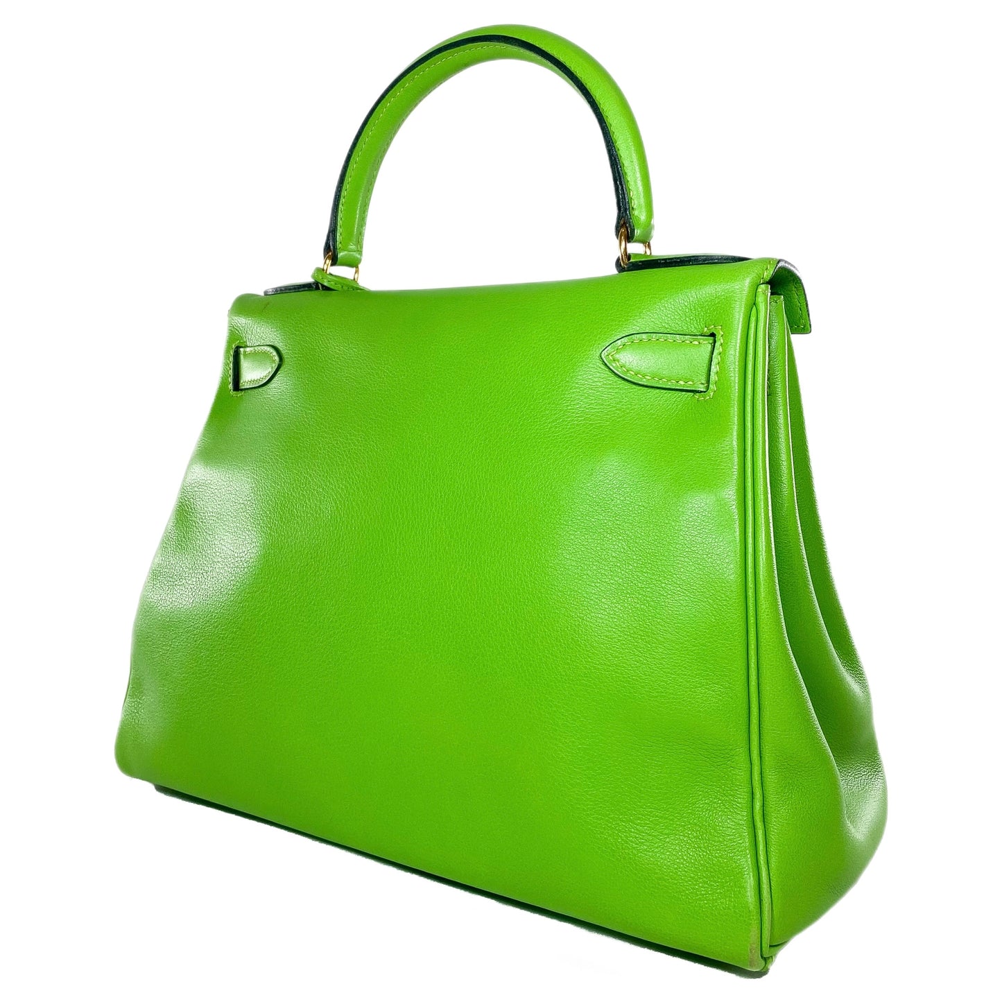 Hermes Kelly 28 Green Granny Swift Gold Hardware