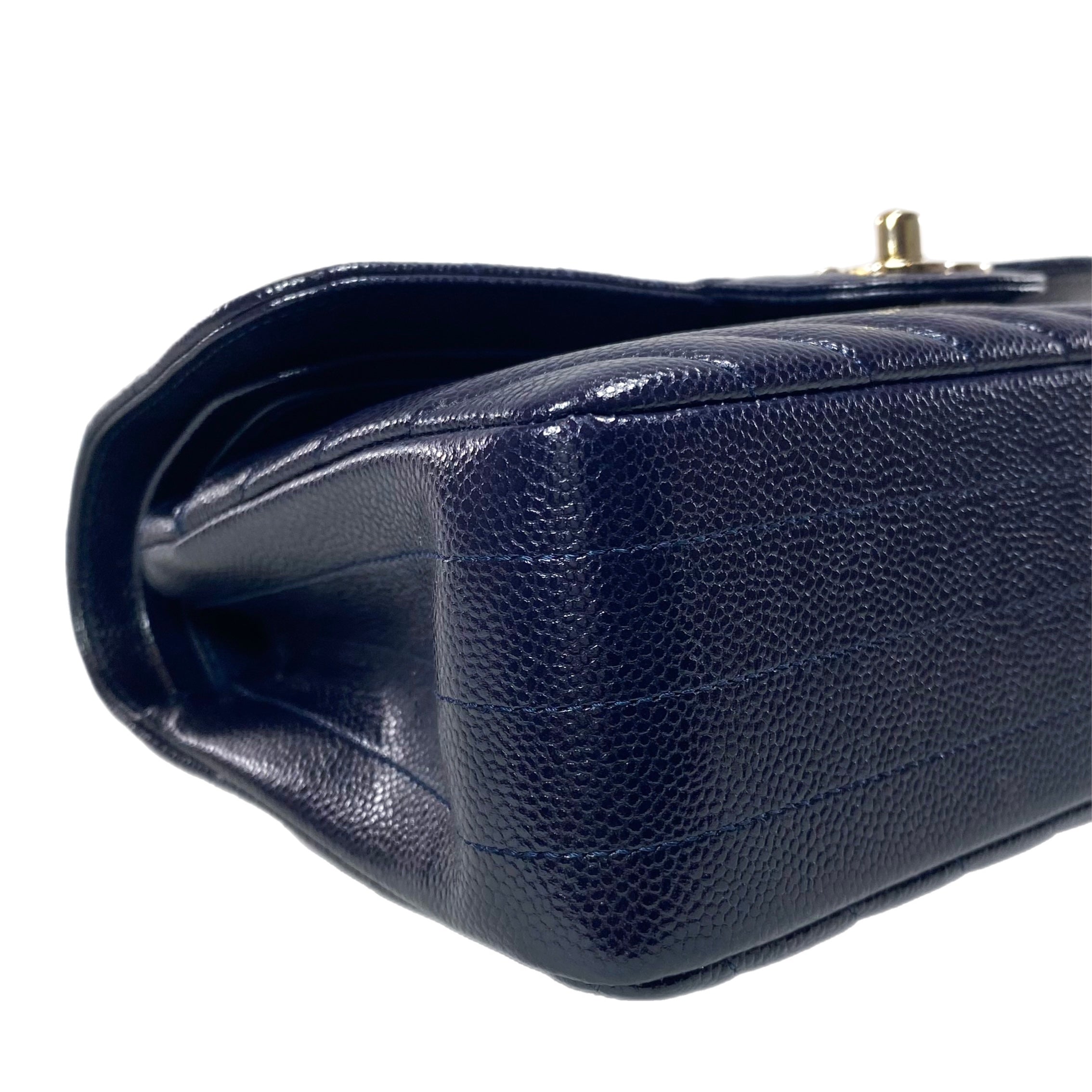 Navy Quilted Lambskin Mini Rectangular Classic Flap Silver Hardware, 2020