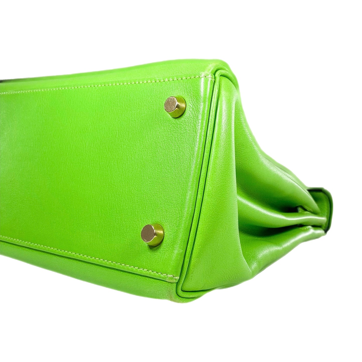 Hermes Kelly 28 Green Granny Swift Gold Hardware